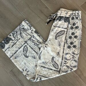 NWOT Rachel Zoe Paisley Patchwork Print Wide Leg Drawstring Pants